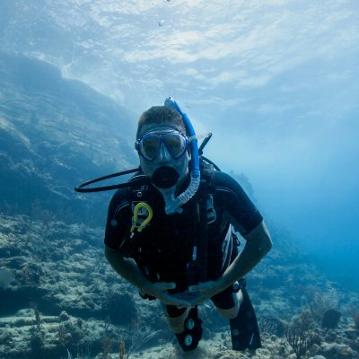 man with scuba gear underwater